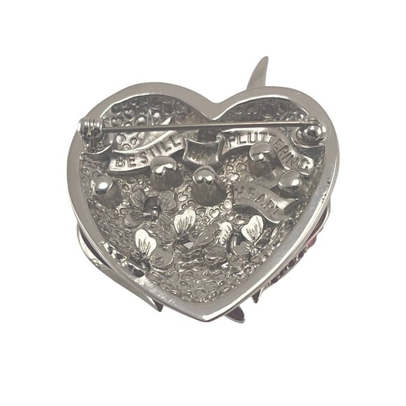 Simon Harrison Rare Trembler Fluttering Heart 1 1/4'' Brooch Designer Collectibl - Picture 4 of 10